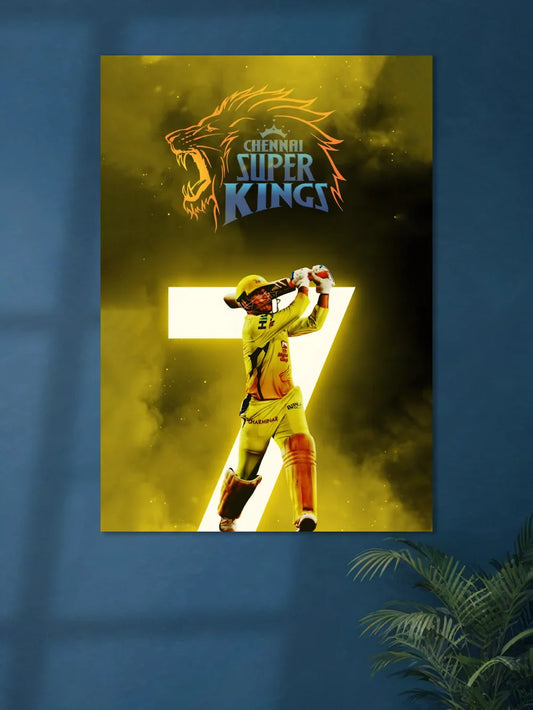 Chennai Super Kings MS Dhoni Cricket Poster #01