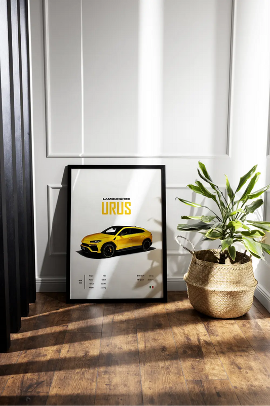 Lamborghini URUS Yellow | Minimal Framed Posters