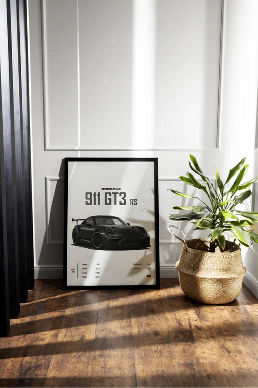 Porsche GT3 RS Grey Scaled | Framed Posters