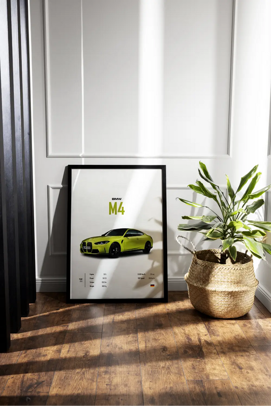 BMW M4 Lime Green | Framed Posters