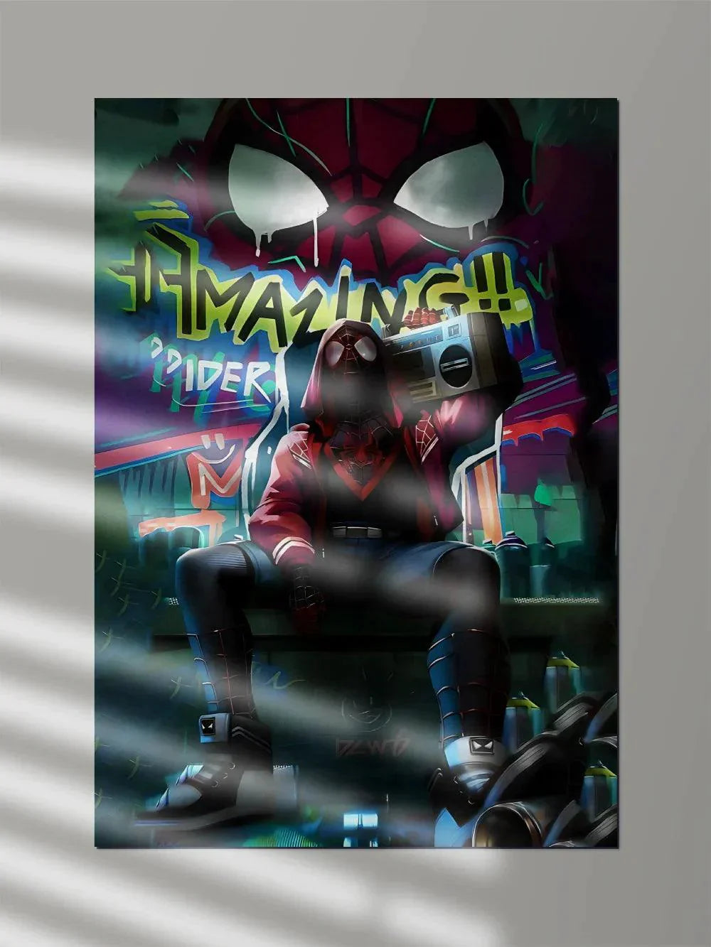 Amazing Spiderman Graffiti Street Shot | Marvel Poster #01 - Poster Wiz