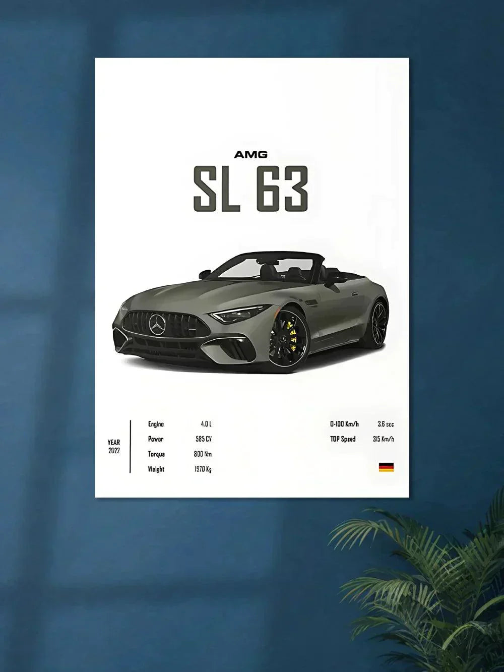 AMG SL63 Mercedes Matte Grey - Poster Wiz