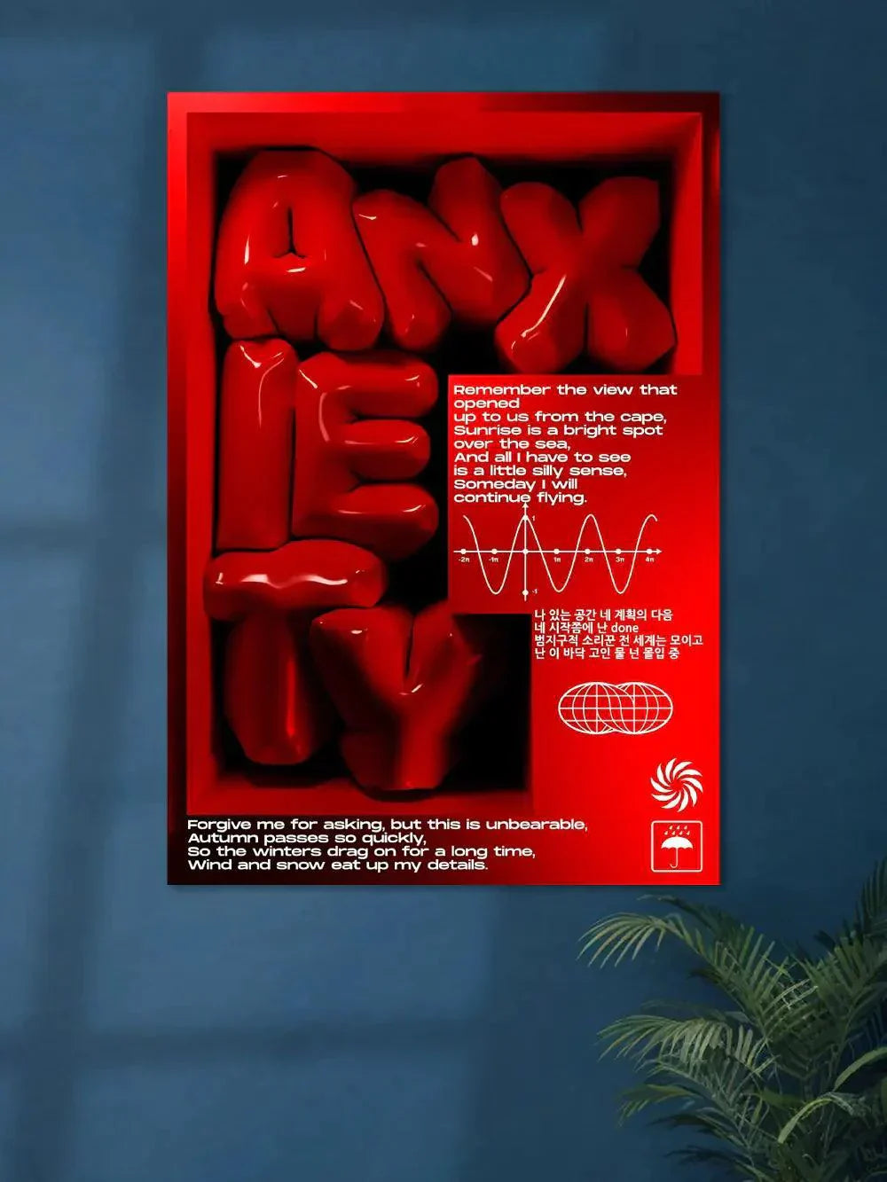 Anxiety Typo Art Poster - Poster Wiz