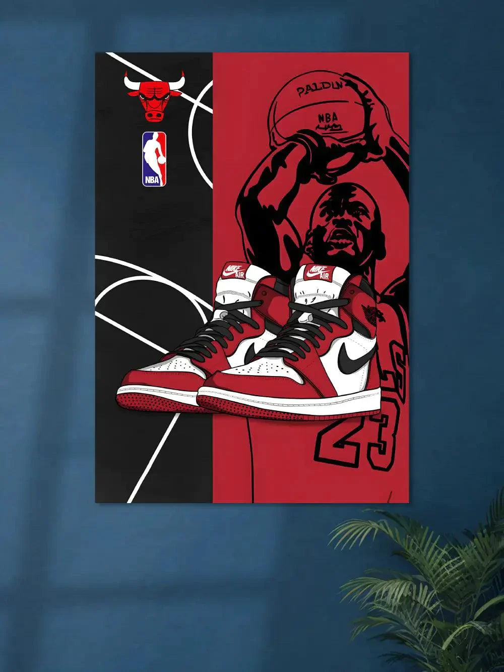 Bulls x Nike Jordans Red - Poster Wiz