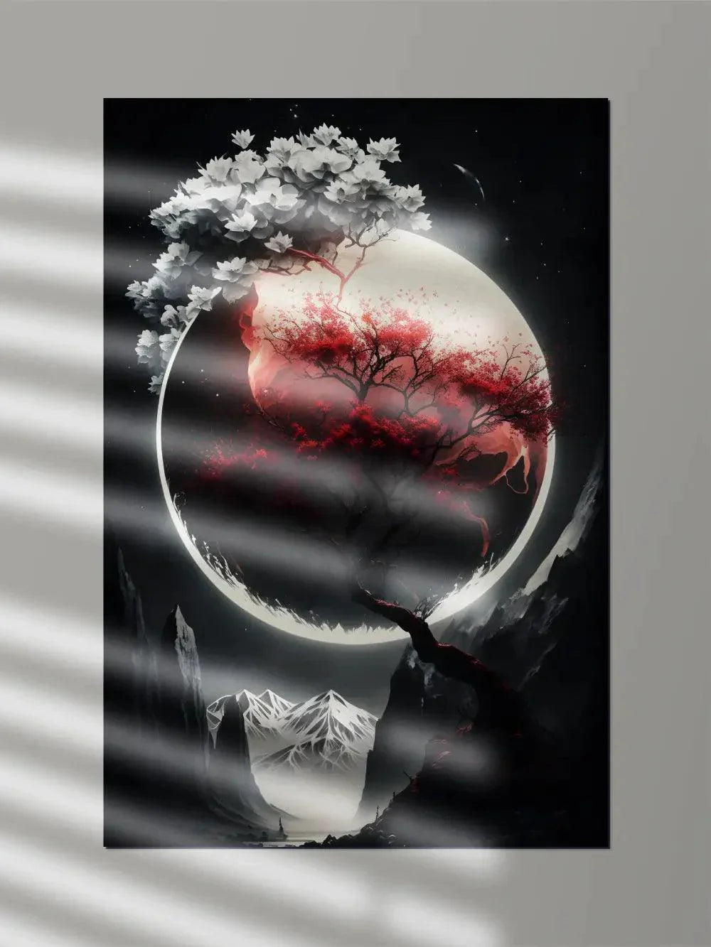 Cherry Blossom Moon Night - Poster Wiz