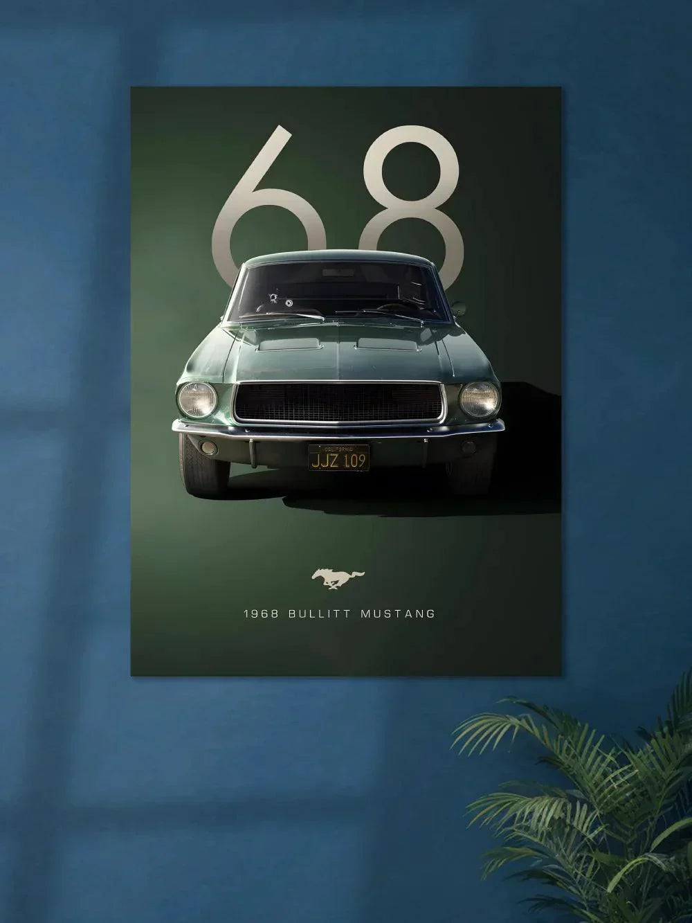 Ford Mustang 1968 Vintage Green - Poster Wiz
