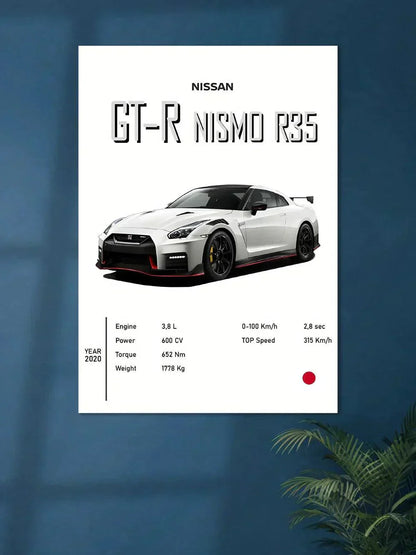 GTR Nismo R35 Off White - Poster Wiz