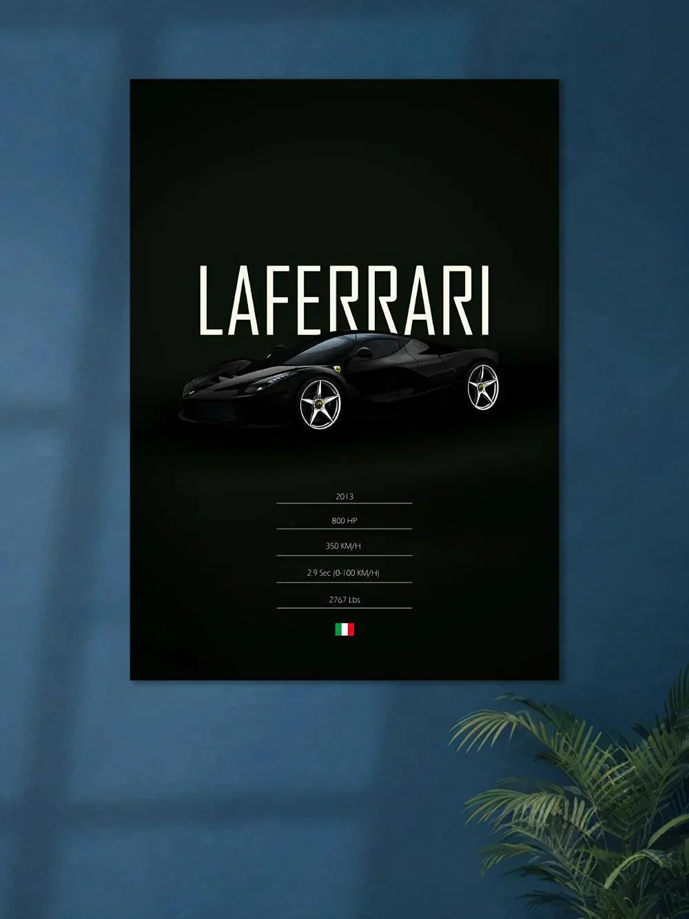 La Ferrari Black | Minimal - Poster Wiz