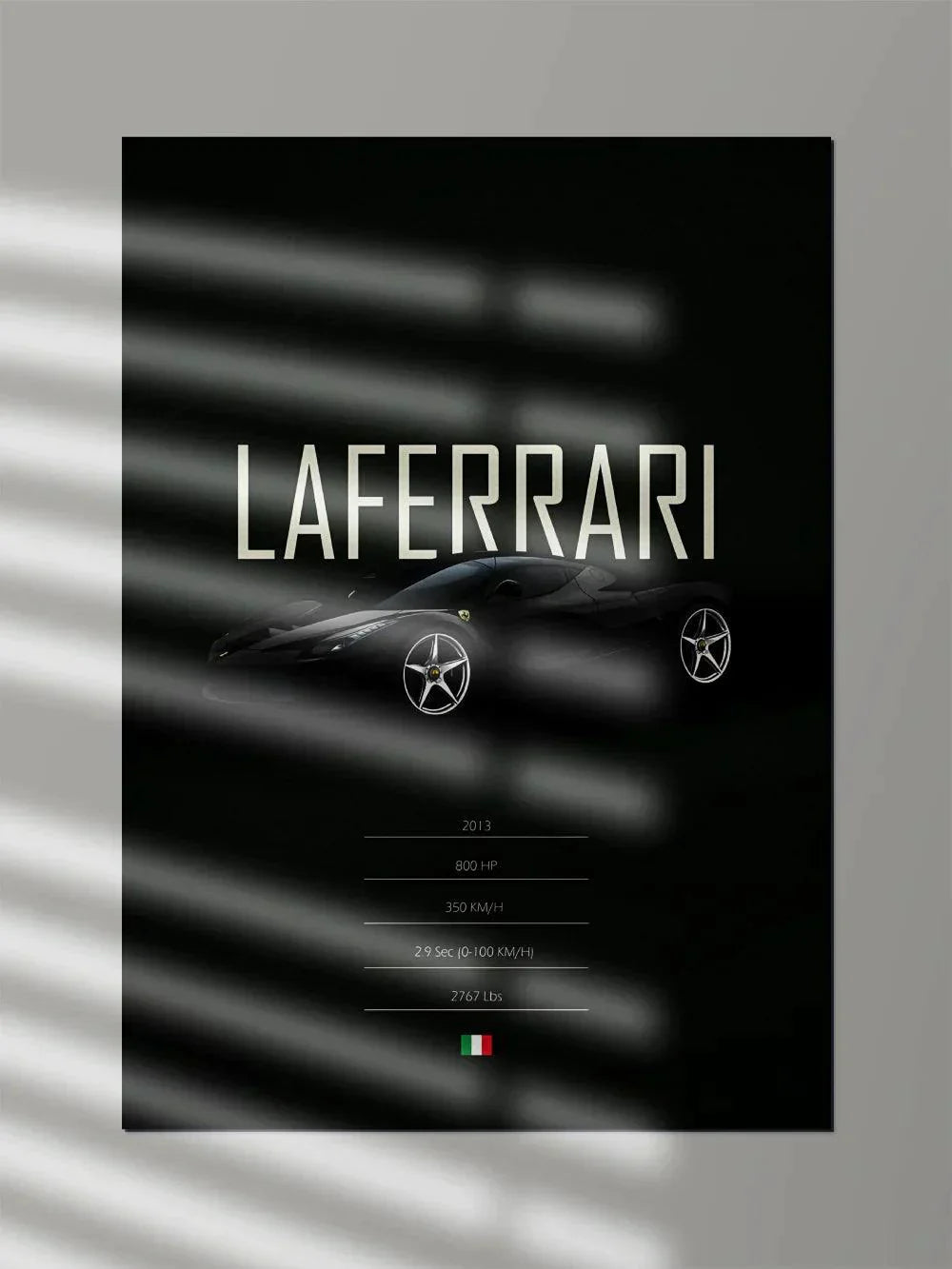 La Ferrari Black | Minimal - Poster Wiz