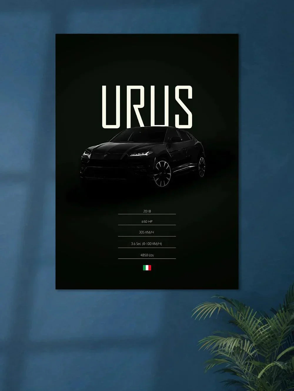 Lamborghini Urus Black Minimal - Poster Wiz