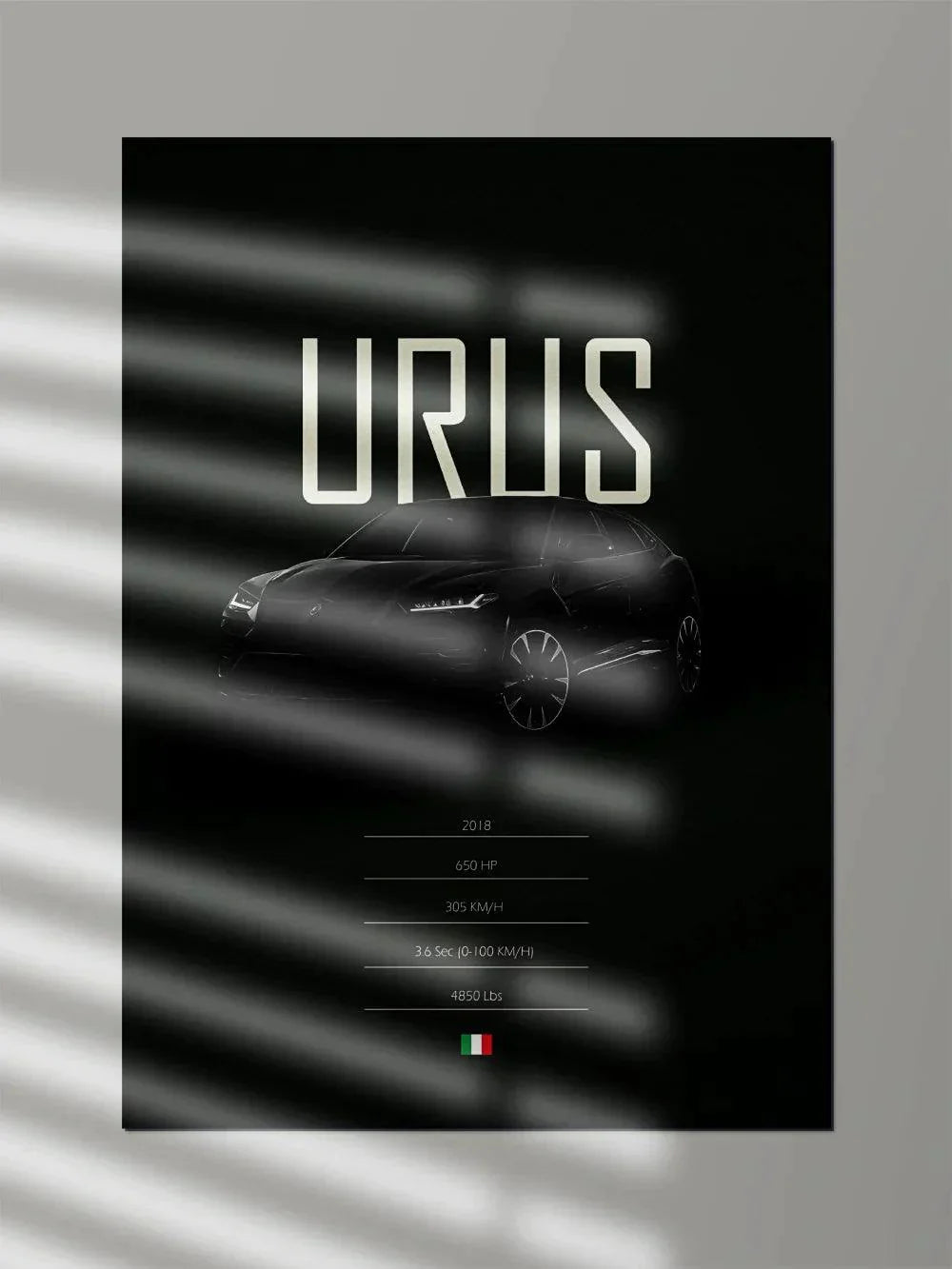 Lamborghini Urus Black Minimal - Poster Wiz