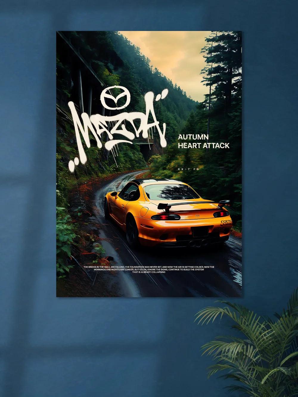 Mazda RX 7 x Wild Forest - Poster Wiz
