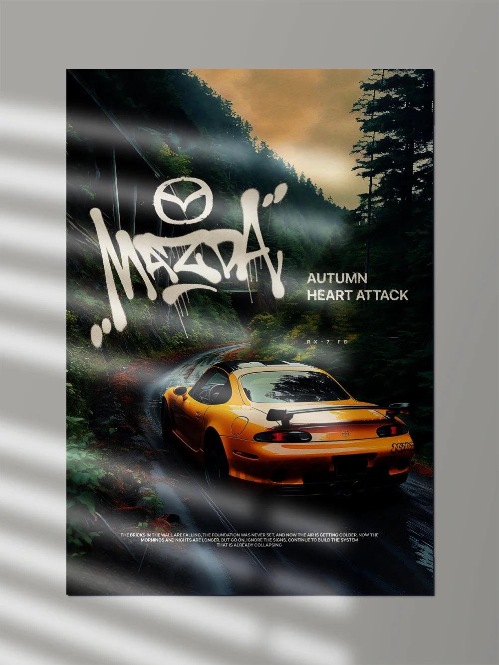 Mazda RX 7 x Wild Forest - Poster Wiz