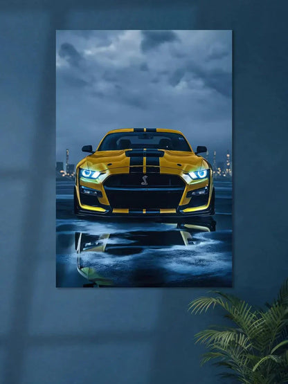 Mustang Shelby Carbon Black Striped - Poster Wiz