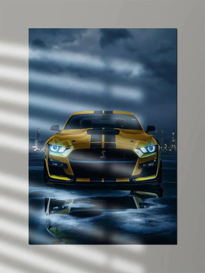 Mustang Shelby Carbon Black Striped - Poster Wiz