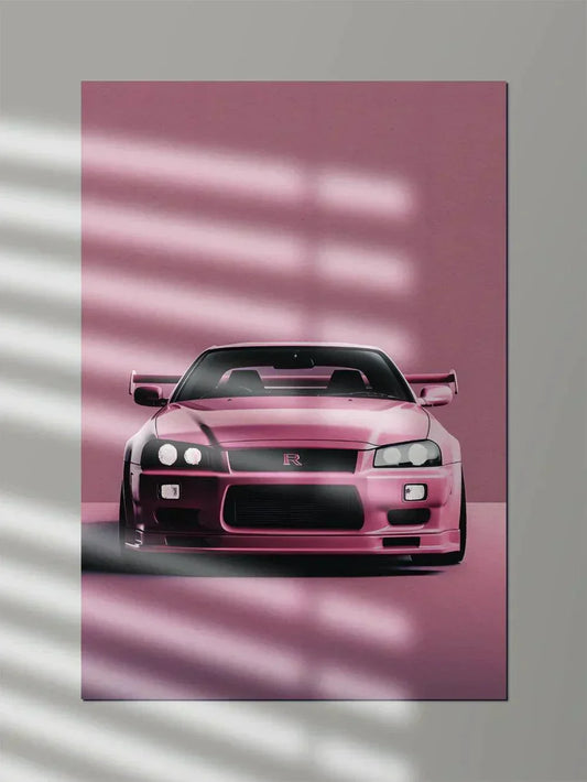 Nissan GTR Skyline Salmon Pink - Poster Wiz