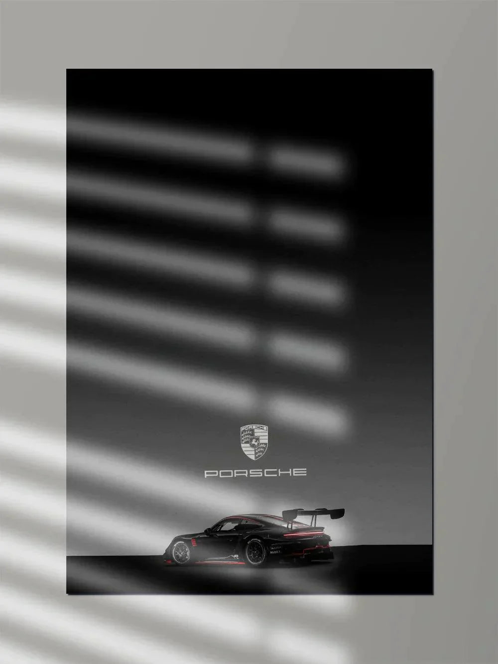 Porsche 911 Black & Red Minimal - Poster Wiz