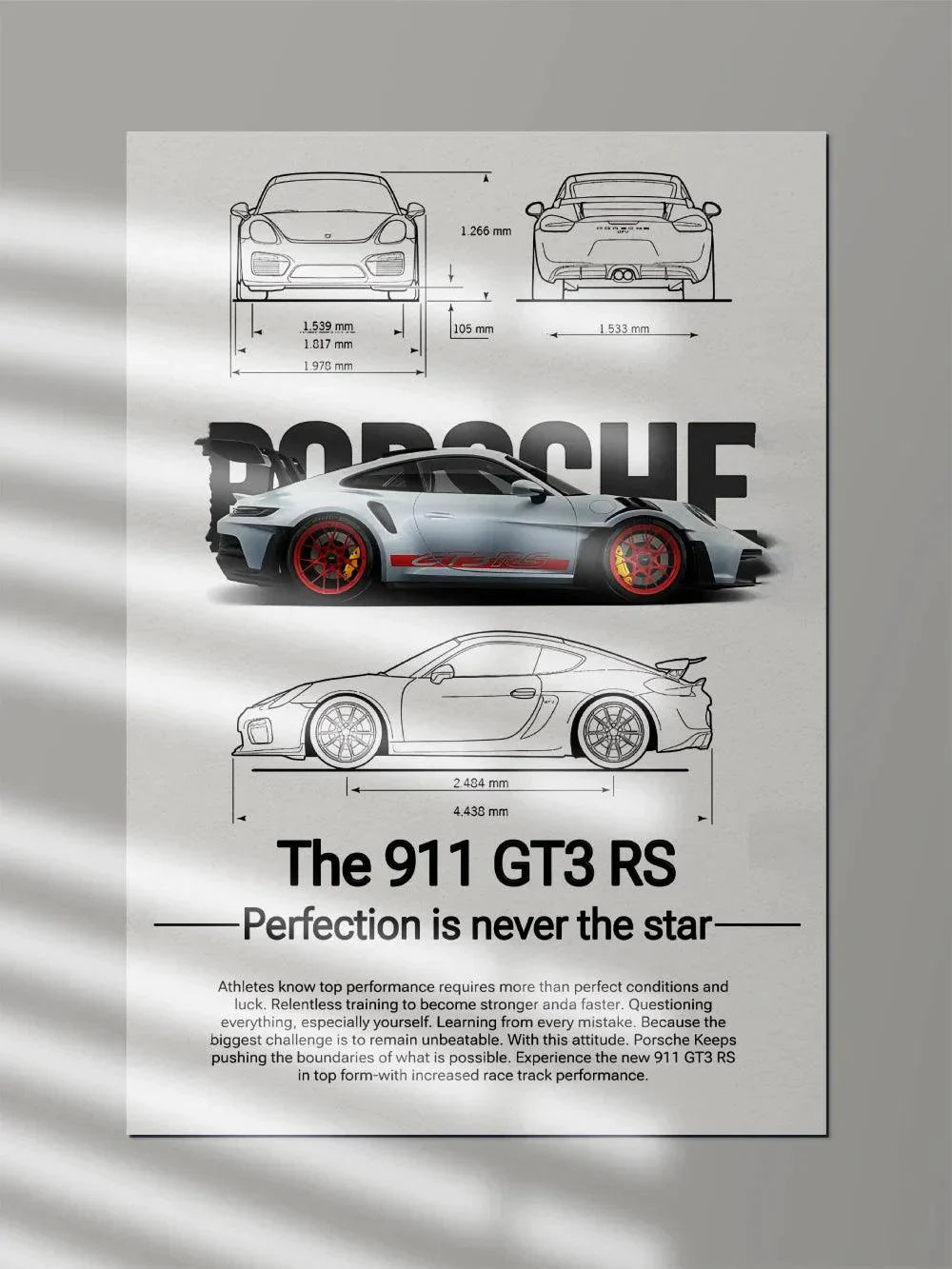 Porsche 911 GT3 RS x The DIMENSIONS - Poster Wiz