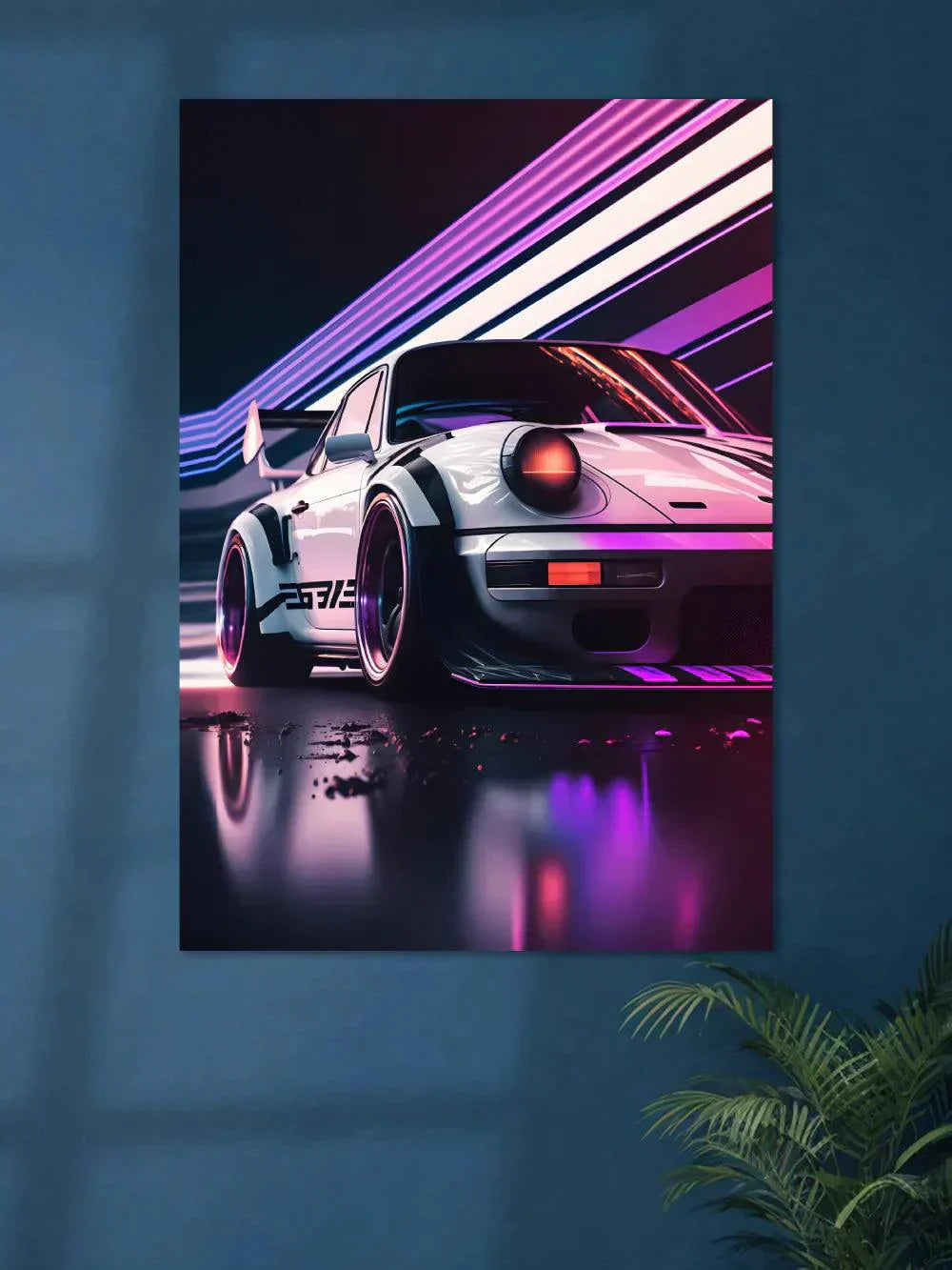 Porsche Render x City Lights - Poster Wiz