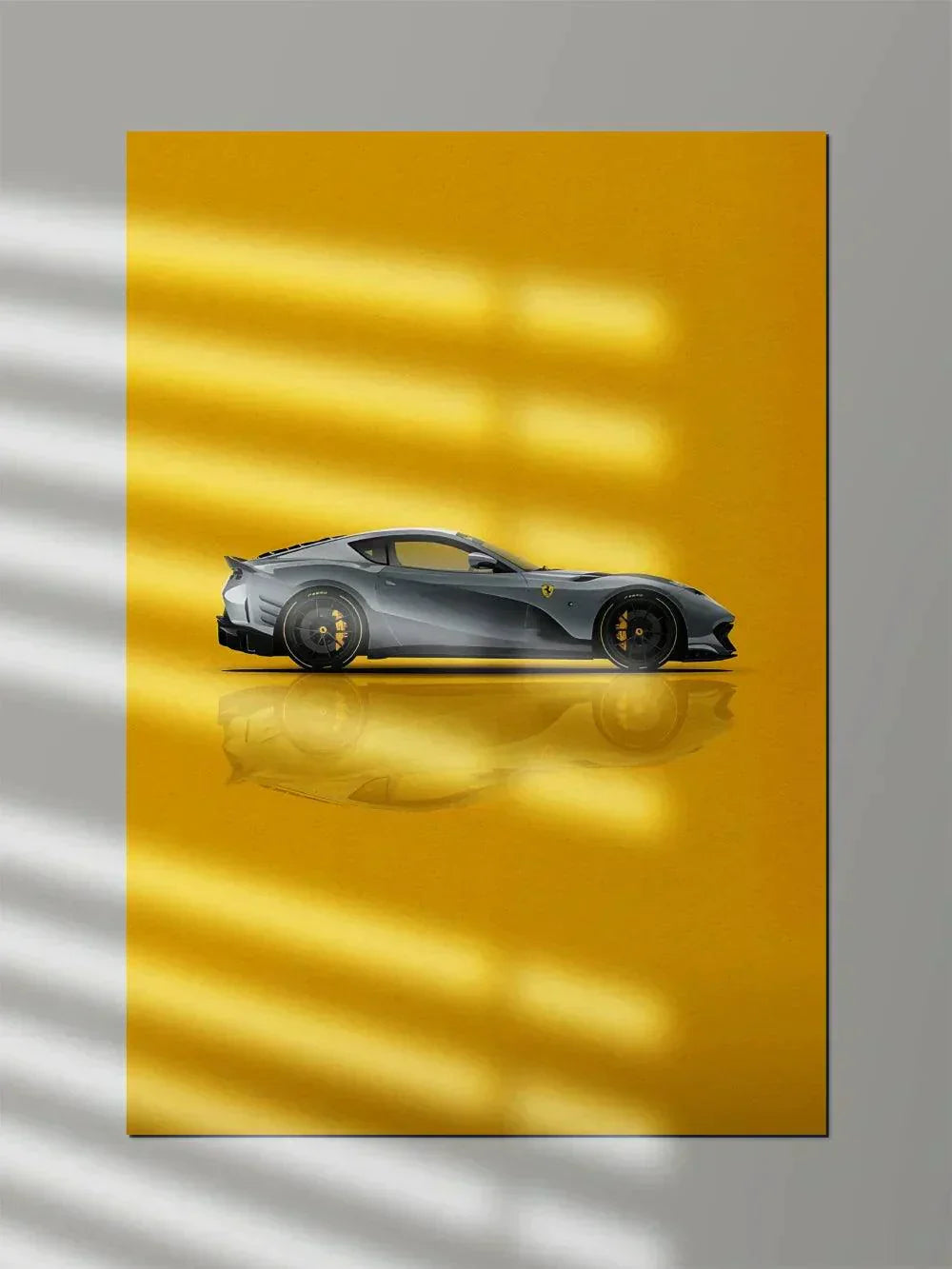 Saturn Grey Ferrari Minimal - Poster Wiz