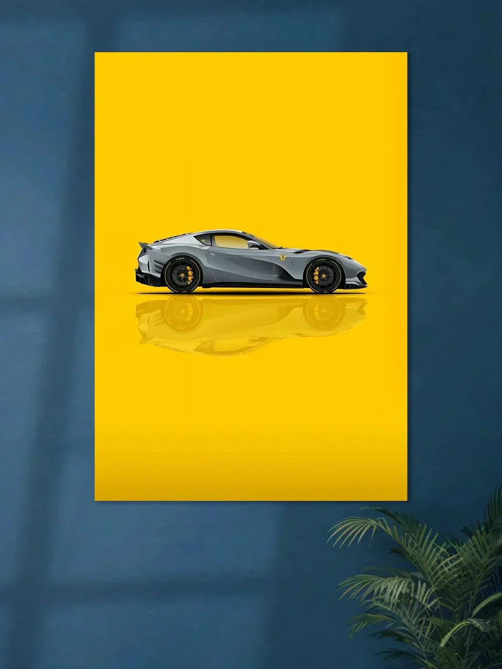 Saturn Grey Ferrari Minimal - Poster Wiz